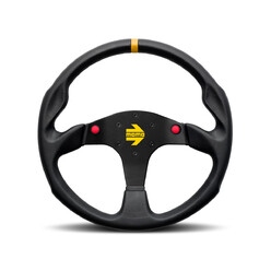 Momo Mod. 80 Steering Wheel, Black Leather, 2 Buttons - 35 cm