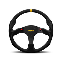 Momo Mod. 80 Steering Wheel, Black Suede, 2 Buttons - 35 cm
