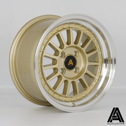 Autostar Circuit 15x8" 4x100 ET28, Gold, Polished Lip