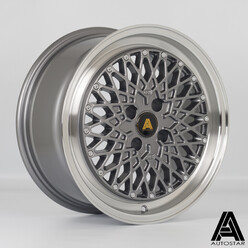 Autostar Minus 16x7.5" 4x100 ET25, Gunmetal, Polished Lip