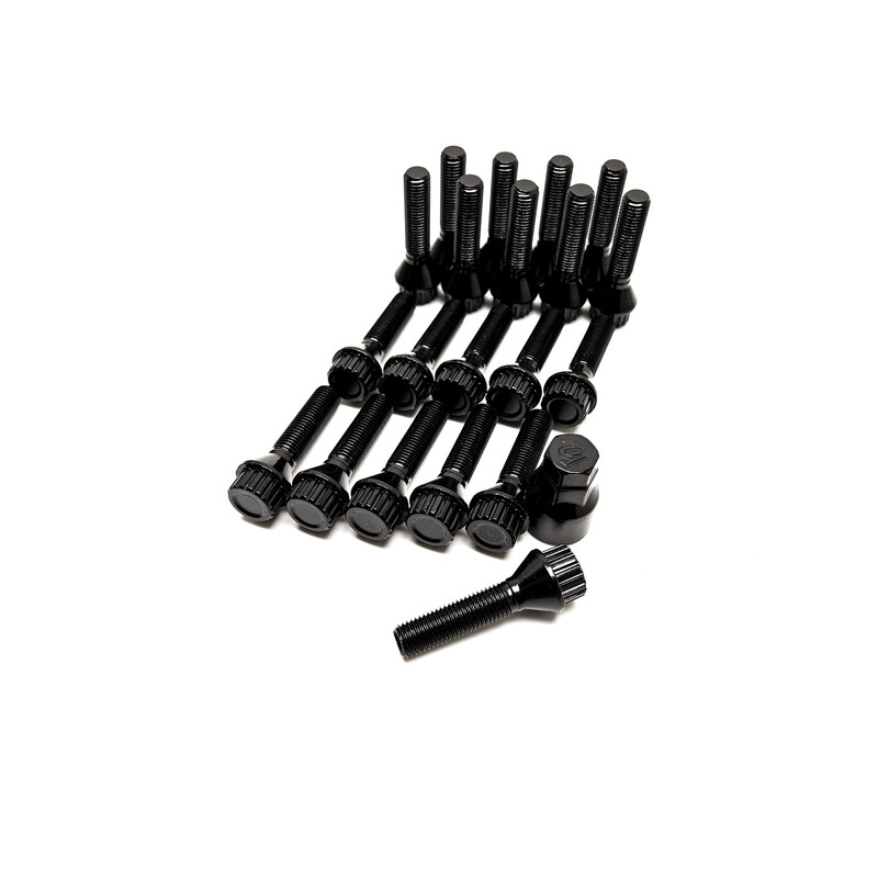 Black Extended Wheel Bolts M12x1.5 (Pack of 20 + Socket) 