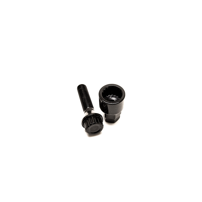 Black Extended Wheel Bolts M12x1.5 (Pack of 20 + Socket) 