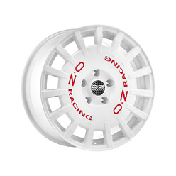 OZ Rally Racing 17x7" 5x100 ET35, White, Red Lettering