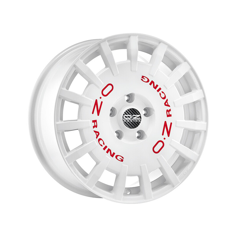 OZ Rally Racing 17x8" 5x100 ET35, White, Red Lettering