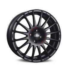 OZ Superturismo GT 18x7" 4x100 ET39, Flat Black, Red Lettering