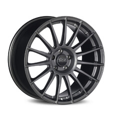 OZ Superturismo LM 17x7" 4x100 ET37, Flat Graphite, Silver Lettering