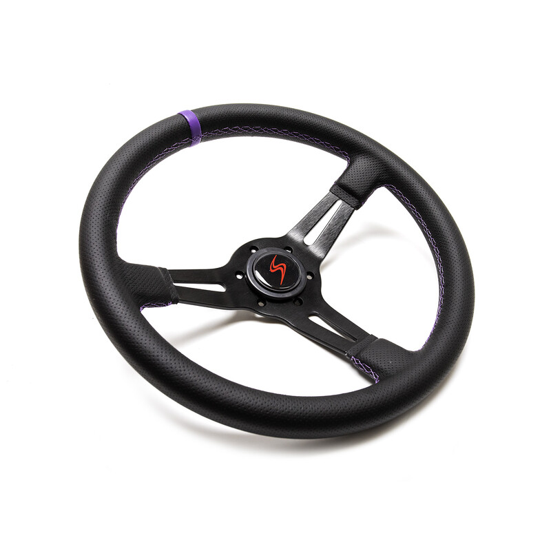 DriftShop Steering Wheel (70 mm Dish), Purple Edition, Black Leather