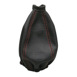 Nardi Gear Gaiter in Black Perforated Leather, Red Stitching
