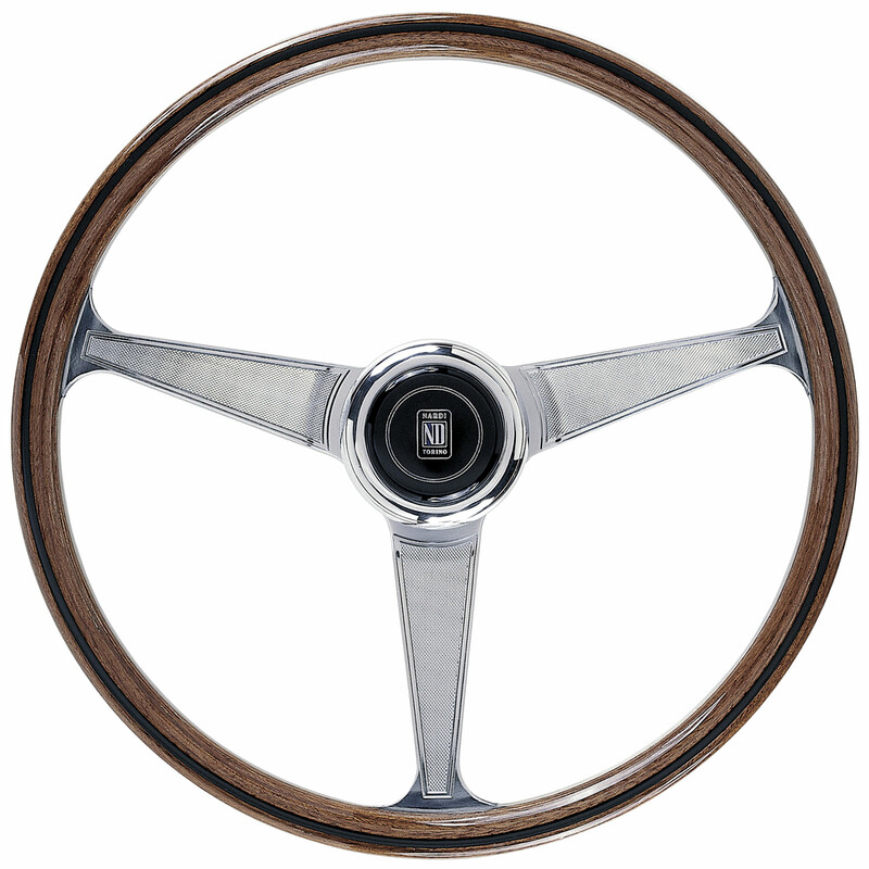Nardi "Anni 60" Steering Wheel, Wood, Chrome Spokes, 45 mm Dish, Ø38 cm
