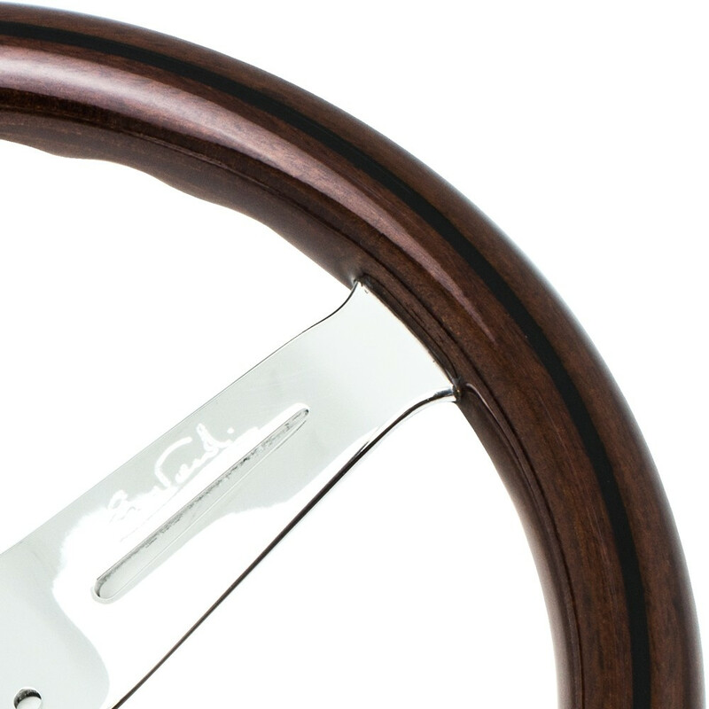 Nardi Classic ND33 Steering Wheel, Wood, Chrome Spokes, 40 mm Dish