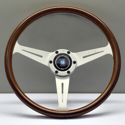 Nardi Classic ND36 Steering Wheel, Wood, Satin Spokes, 40 mm Dish (Screws at Sight)