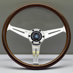 Nardi Classic ND36 Steering Wheel, Wood, Chrome Spokes, 40 mm Dish (Large Hub)