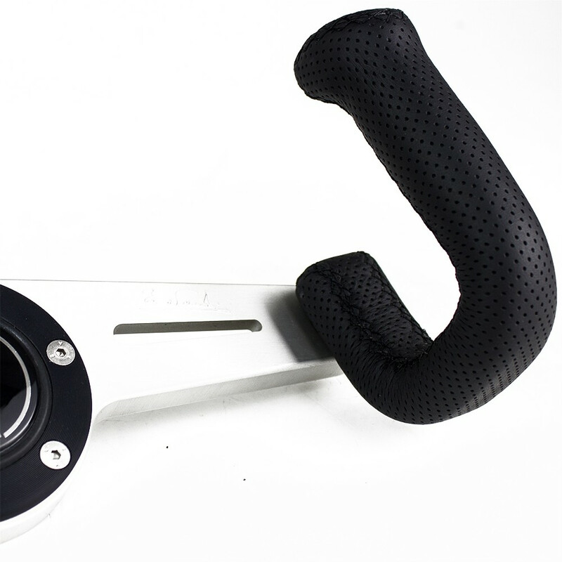 Nardi 2Spokes Steering Wheel, Black Perforated Leather, Satin Spokes, Black Stitching, Ø33 cm