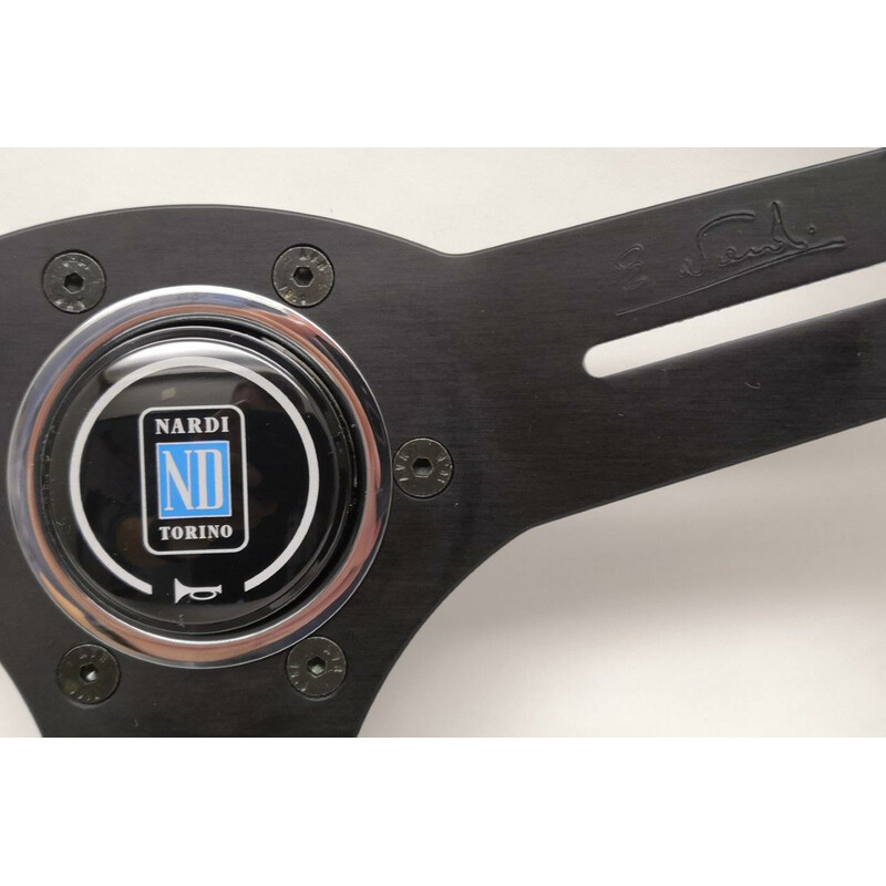 Nardi Competition Steering Wheel, Suede, Black Spokes, Red Stitching, 40 mm Dish, Ø33 cm