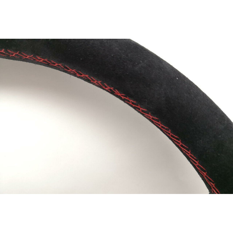 Nardi Competition Steering Wheel, Suede, Black Spokes, Red Stitching, 40 mm Dish, Ø33 cm