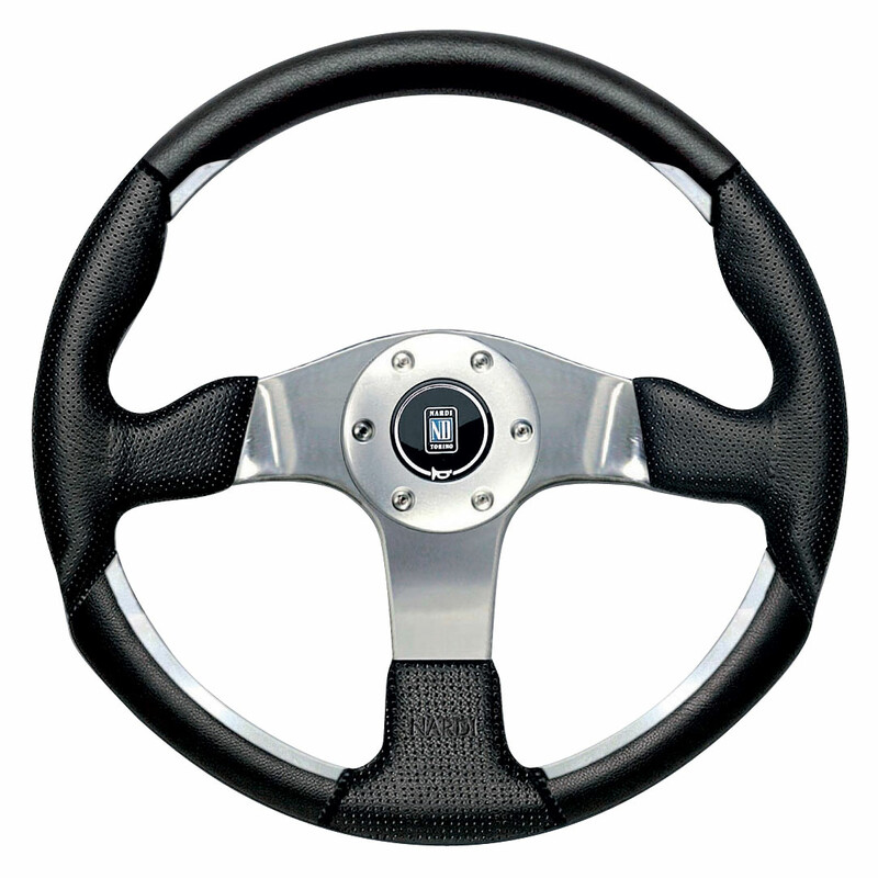 Nardi ND1 Steering Wheel, Black Perforated Leather, Chrome Nardi ND1 Steering Wheel, Black Perforated Leather, Chrome