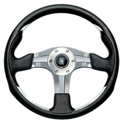 Nardi ND4 Steering Wheel, Black Leather, Chrome Spokes, Ø35 cm