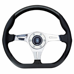 Nardi Kallista Steering Wheel, Black Perforated Leather, Chrome Spokes, Ø35 cm