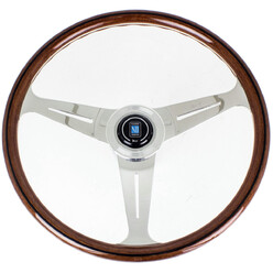 Nardi Classic ND34 Steering Wheel, Wood, Chrome Spokes, 40 mm Dish