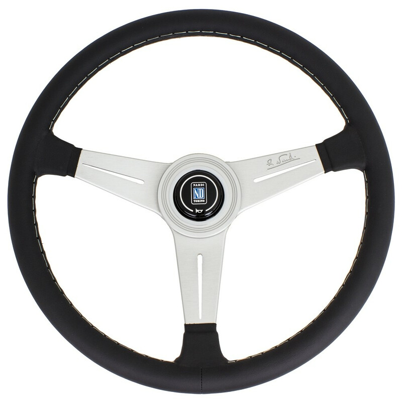 お歳暮 Nardi Classic ND34 Steering Wheel, Black Leather, Satin パーツ