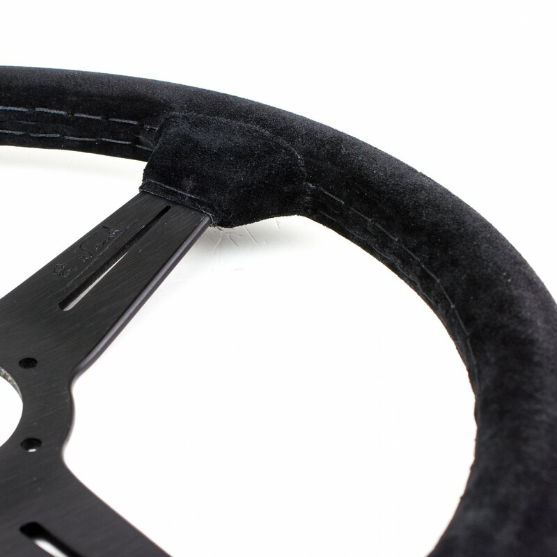 Nardi Classic ND34 Steering Wheel, Suede, Black Spokes, Black Stitching, 40 mm Dish
