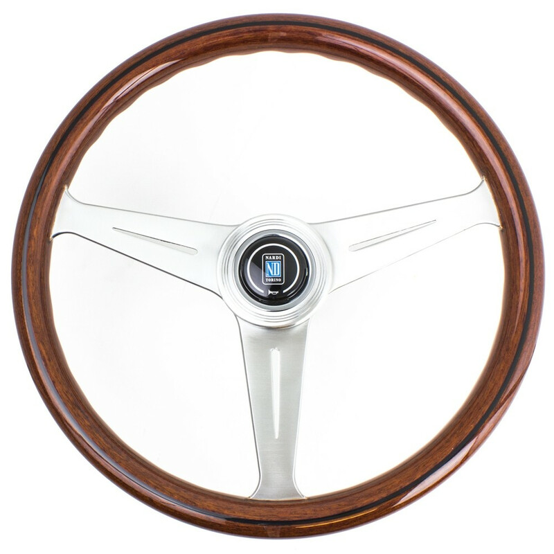 Nardi Classic ND39 Steering Wheel, Wood, Satin Spokes, 45 mm Dish