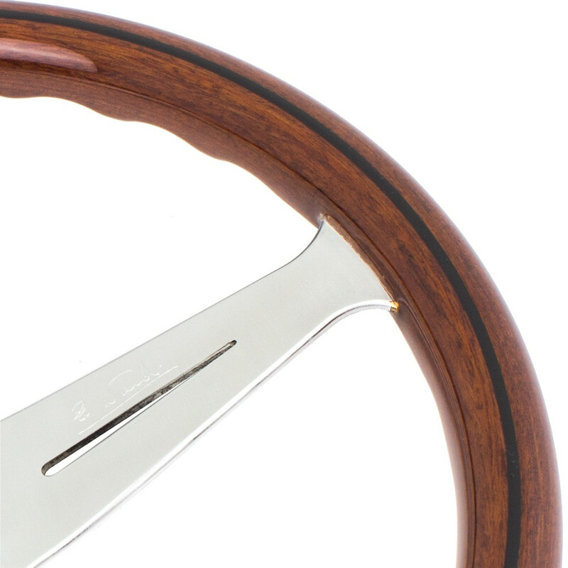 Nardi Classic ND39 Steering Wheel, Wood, Satin Spokes, 45 mm Dish