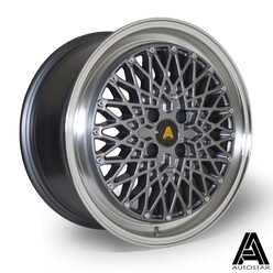 Autostar Minus 17x8" 4x100 ET30, Gunmetal, Polished Lip