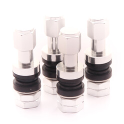 Aluminium Air Valves with 4 mm TPMS Holder (set of 4)