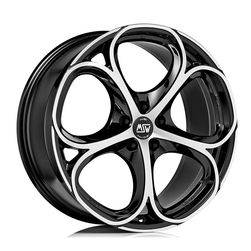 MSW 82 20x9" 5x110 ET31, Gloss Black, Machined Spokes