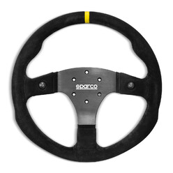 Sparco R330B Flat Steering Wheel, Suede, 2 Buttons