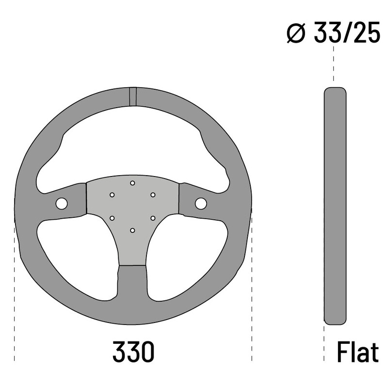 Sparco R330B Flat Steering Wheel, Suede, 2 Buttons