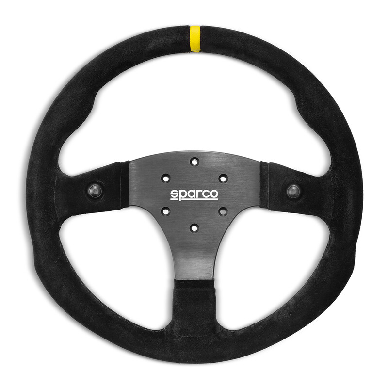 Sparco R330B Flat Steering Wheel, Suede, 2 Buttons