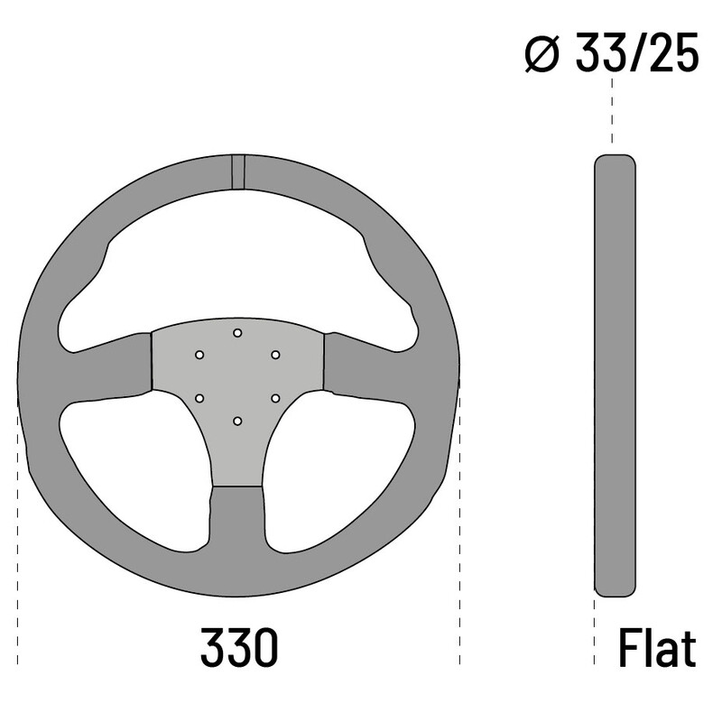 Sparco R330 Flat Steering Wheel, Leather