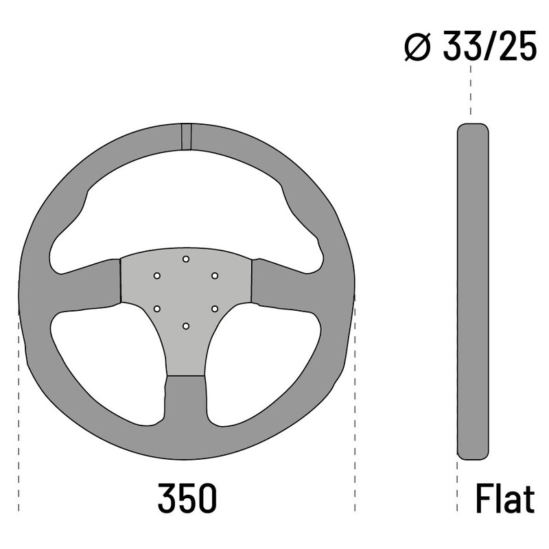 Sparco R350 Flat Steering Wheel, Suede
