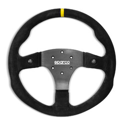 Sparco R350B Flat Steering Wheel, Suede, 2 Buttons