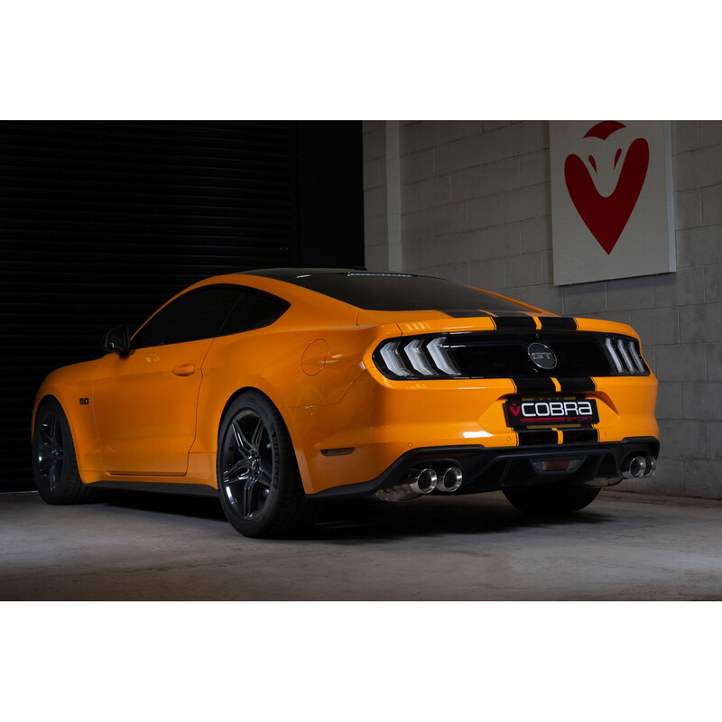 Cobra Sport Valved Cat Back Exhaust System for Ford Mustang GT V8 5.0L (2015-18, Ø3")
