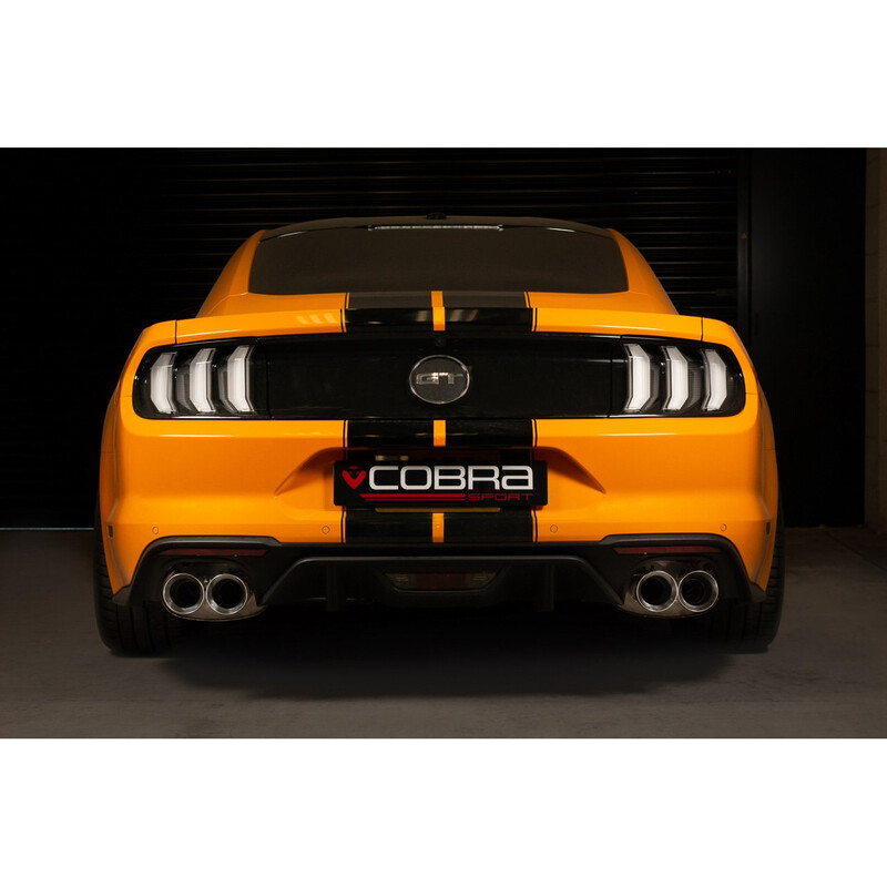 Cobra Sport Valved Cat Back Exhaust System for Ford Mustang GT V8 5.0L (2015-18, Ø3")