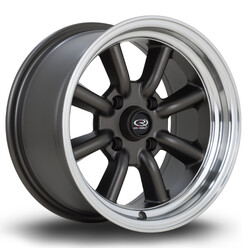 Rota RKR 15x8" 4x100 ET10, Gunmetal, Machined Lip