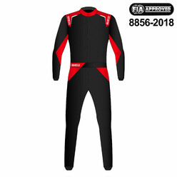 Sparco Sprint R566 Racing Suit, Black & Red (FIA 8856-2018)