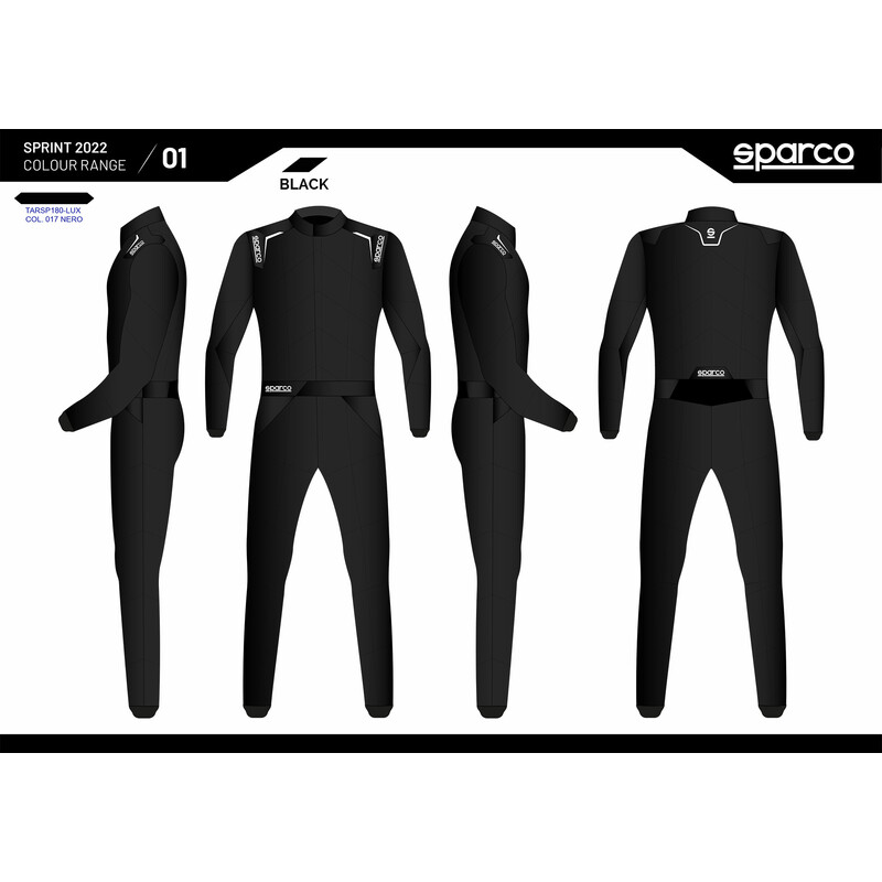 Sparco Sprint Racing Suit, Black (FIA 8856-2018)