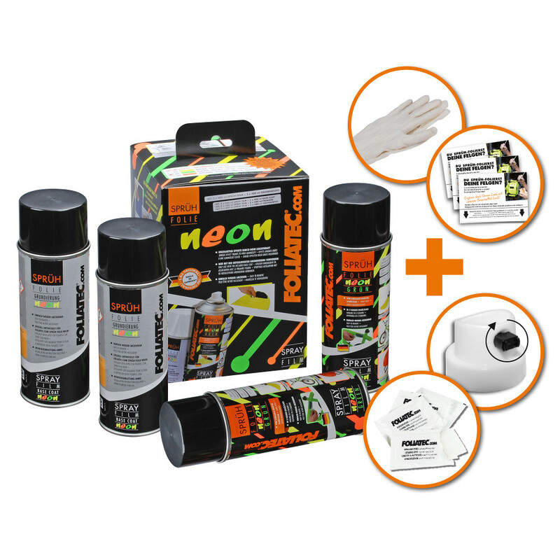 Foliatec Neon Orange Spray Film (2 x 400 mL + Base Coat)