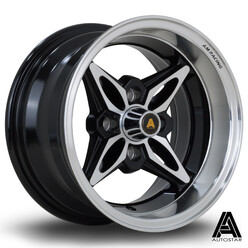 Autostar Kanji 13x7" 4x114.3 ET-7, Gloss Black, Polished Lip
