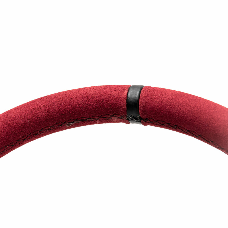 DriftShop Steering Wheel (70 mm Dish), Red Suede, Black Spokes