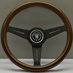 Nardi Classic ND33 Steering Wheel, Wood, Black Spokes, 40 mm Dish