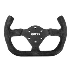 Sparco P310 Open Flat Steering Wheel, Black Suede, Black Spokes