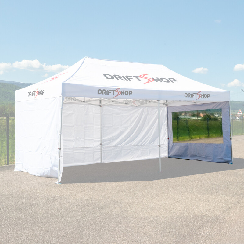 DriftShop Paddock Marquee 3m White Sidewall with Window (3x6 m)