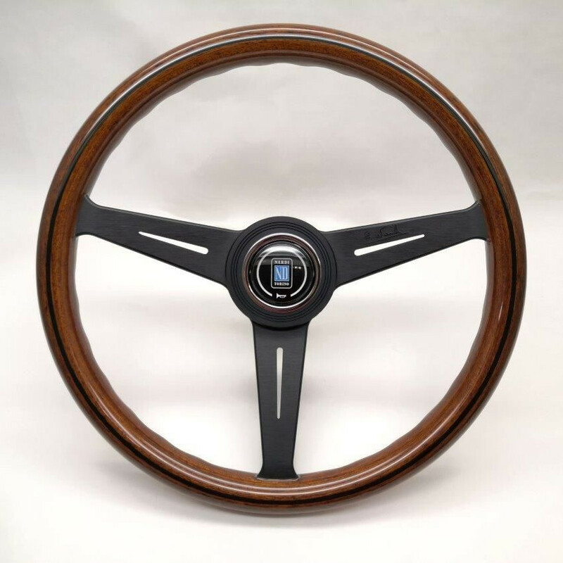 Nardi Classic ND36 Steering Wheel, Wood, Black Inlay, Black Spokes, 25 mm Dish