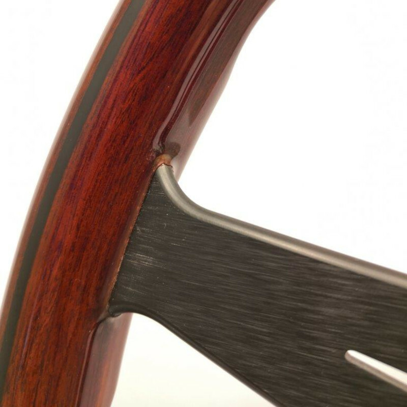 Nardi Classic ND36 Steering Wheel, Wood, Black Inlay, Black Spokes, 25 mm Dish
