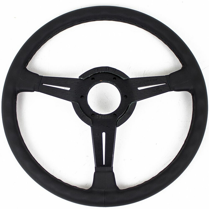 Nardi Classic ND36 Steering Wheel, Black Leather, Black Spokes, Black Stitching, 25 mm Dish